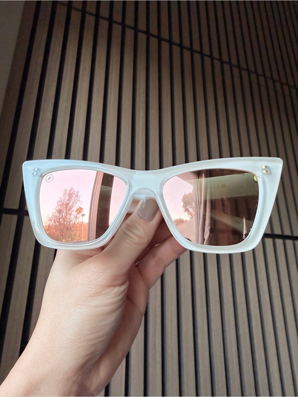 Blenders Women's Cat Eye Sunglasses with Pink Mirrored Lenses